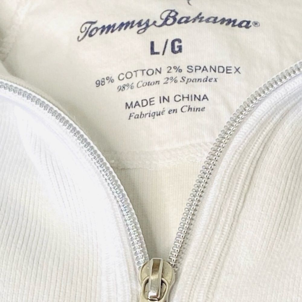 🛍️ Tommy Bahama White Full-Zip Sweater/Jacket Sz Large